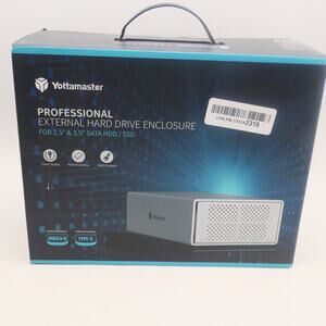 NEW Yottamaster PS200RC3 2-Bay Hard Drive Enclosure for 2.5" 3.5" SATA HDDs/SSDs